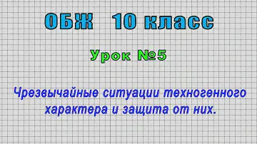 ОБЖ 10 класс (Урок№5 - Чрезвычайные ситуации техногенного характера и защита от них.)